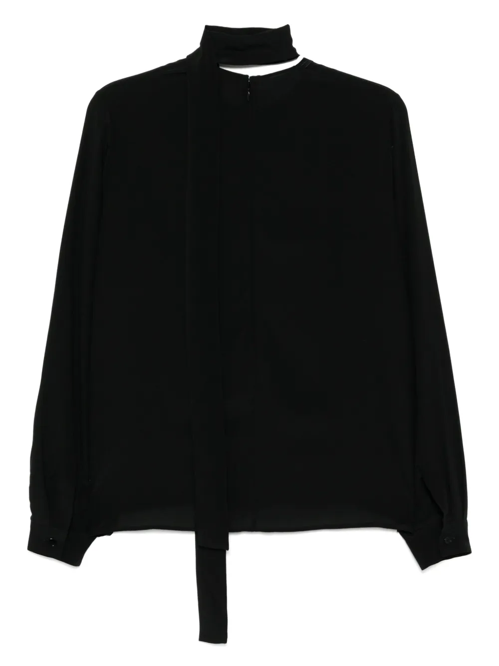 Elie Saab Zijde & macramé blouse - Zwart