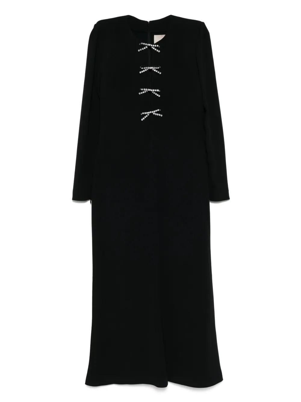 Elie Saab Mini-jurk met kristallen strik Zwart