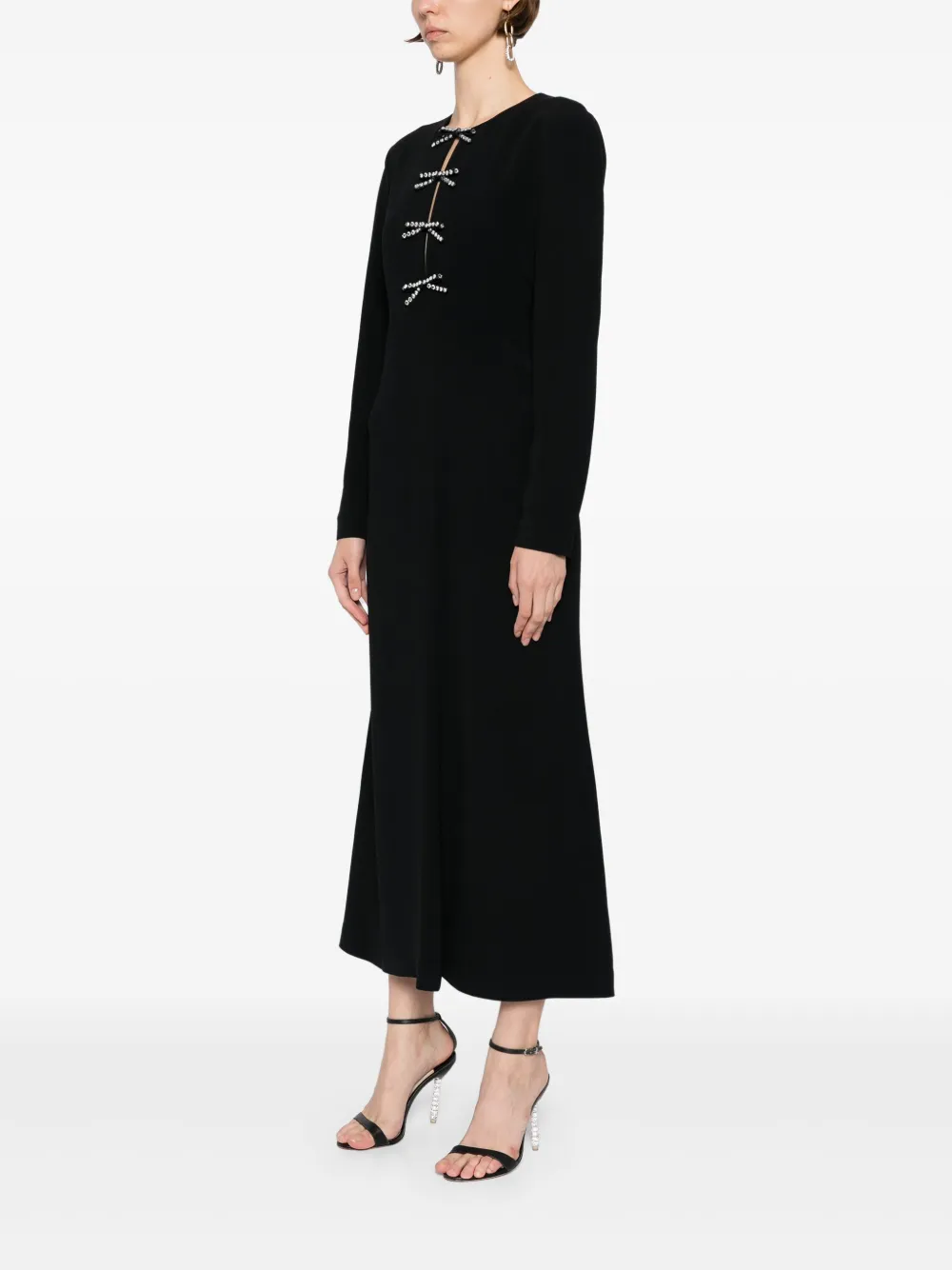Elie Saab Mini-jurk met kristallen strik Zwart