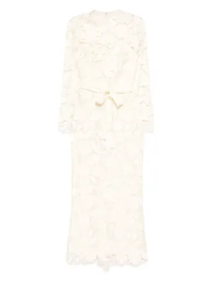 elie saab embroidered tulle short dress Elie Saab Embroidered Tulle Mini Dress | Neutrals