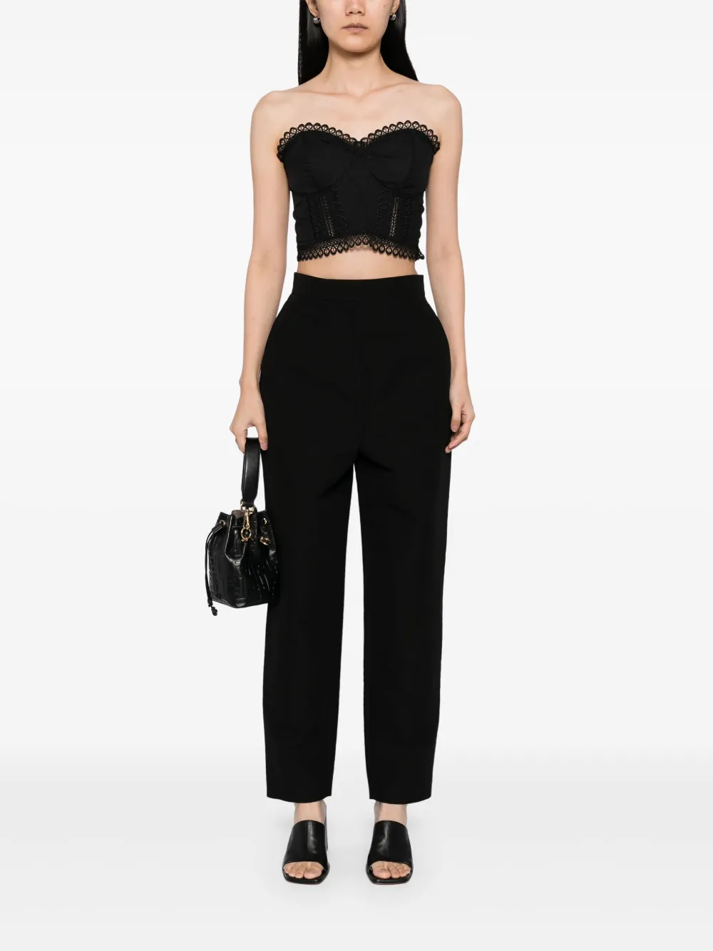 Elie Saab Broek met toelopende pijpen - Zwart