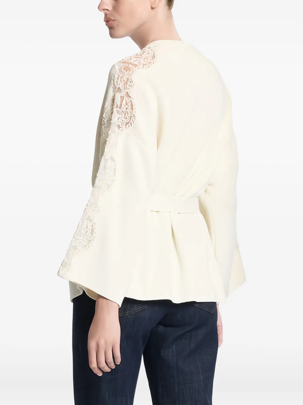 Elie Saab lace-paneled belted jacket | Oversized Jackets | Image 2