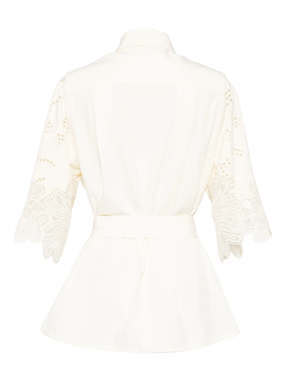 Elie Saab Katoenen blouse met borduurwerk - Beige