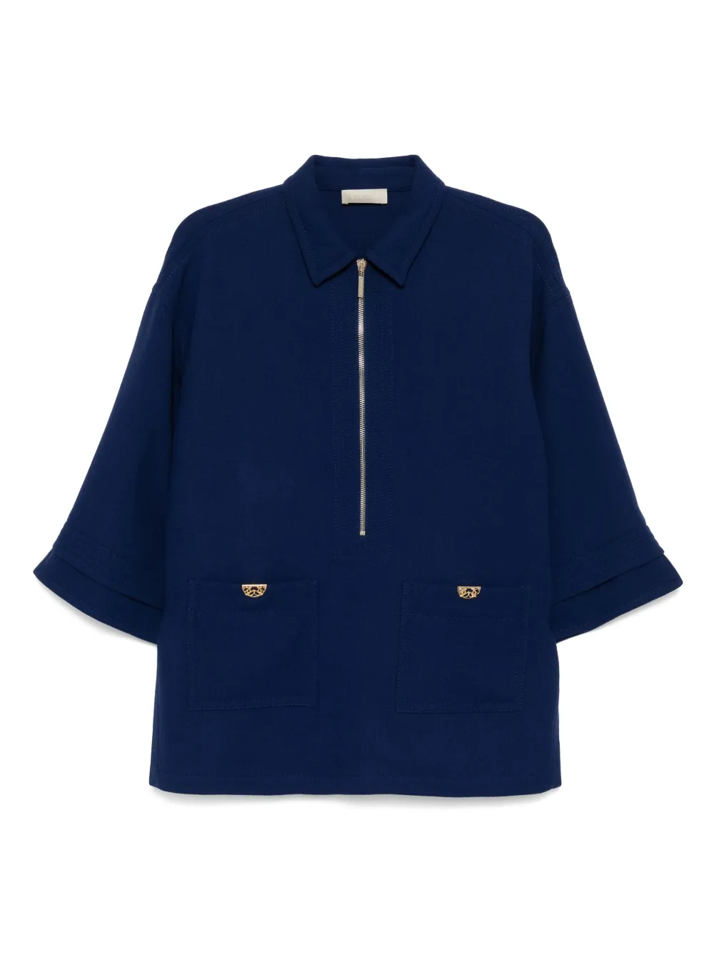 Elie Saab wool crepe blouse | Blue | Image 1