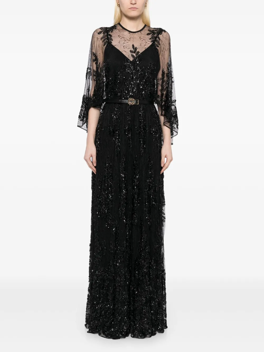 Elie Saab Kanten jurk - Zwart