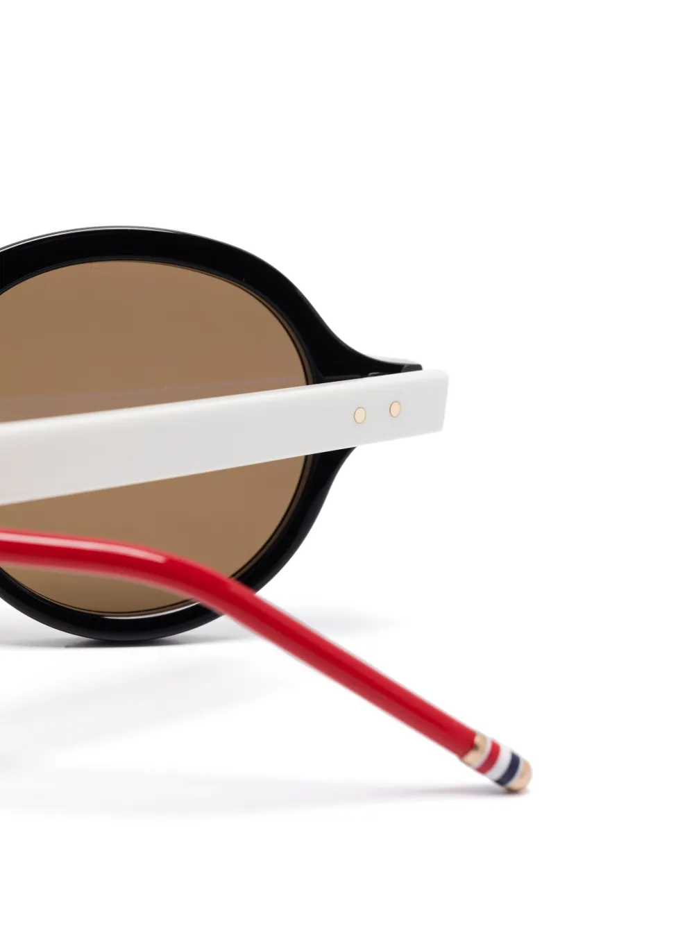 Thom Browne Eyewear Zonnebril met rond montuur Zwart
