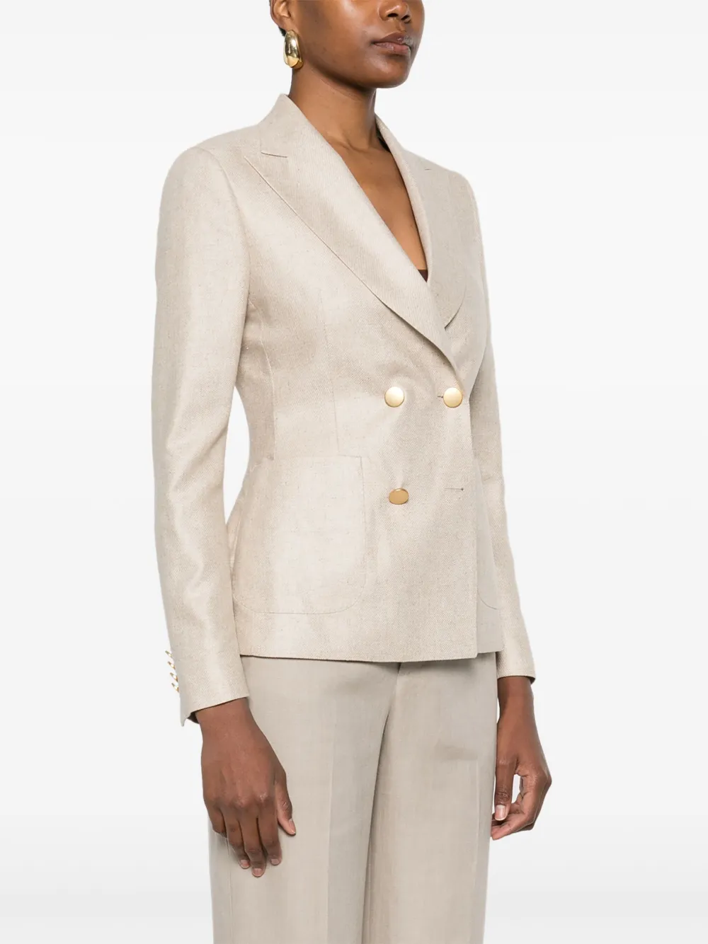 Tagliatore Blazer met dubbele rij knopen Beige