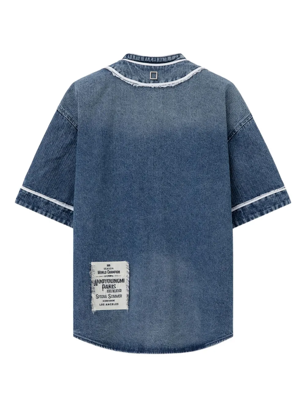 Wooyoungmi frayed-trimmed baseball shirt | Image 2