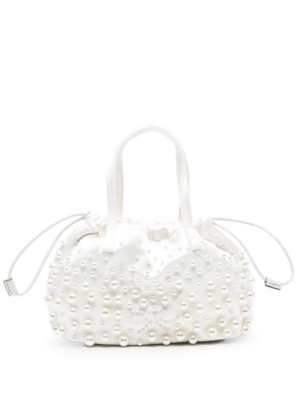 pearls-embellished bucket bag