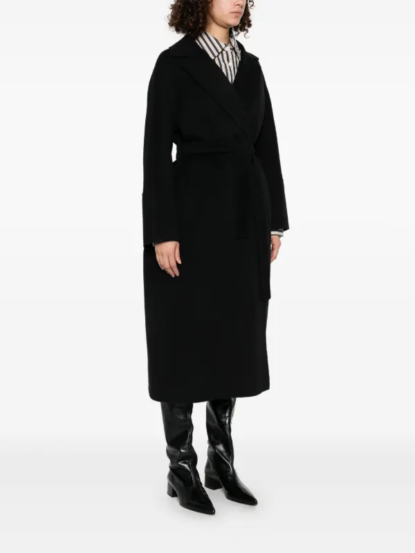【送料&関税込】'S Max Mara Black Wool Elisa Coat S MAX MARA - Elisa wool long coat black - The Corner
