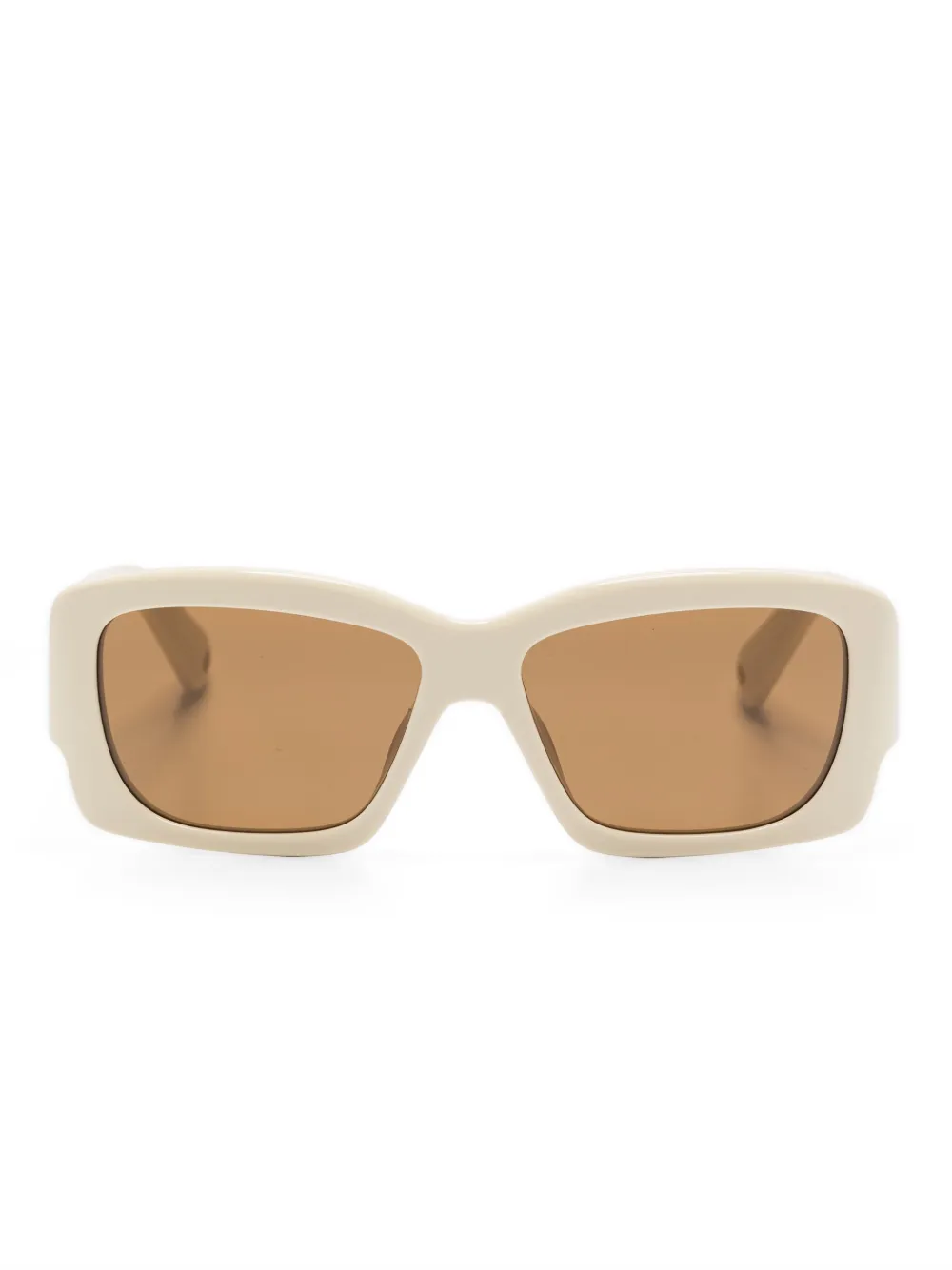 Linda Farrow x Jacquemus Croisiere zonnebril Beige