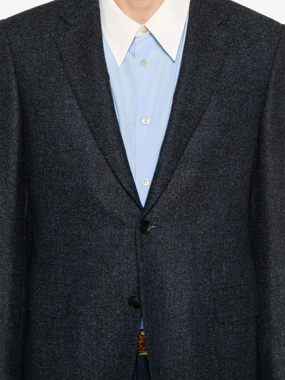 Canali Blazer met gemêleerd effect Blauw