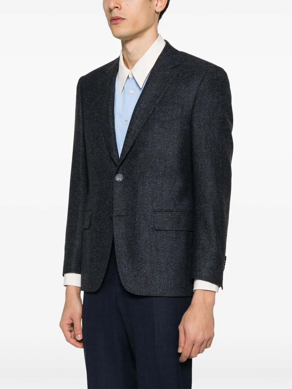 Canali Blazer met gemêleerd effect Blauw