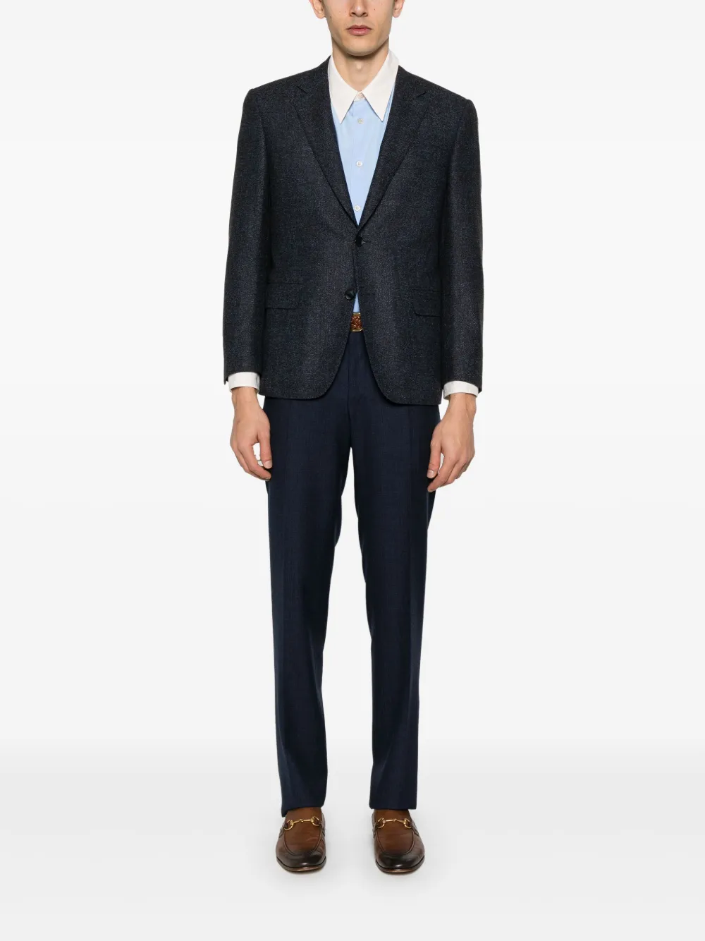 Canali Blazer met gemêleerd effect - Blauw