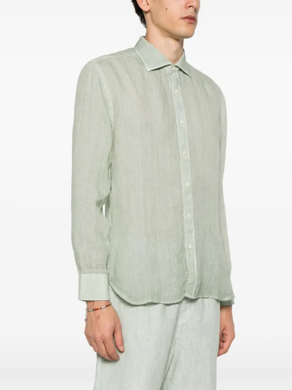 120% Lino リネンシャツ | グリーン | FARFETCH JP