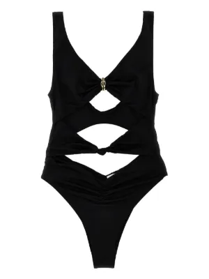 水着・ビーチグッズその他 ELISABETTA FRANCHI Knot one-piece swimsuit Black  CS73B51E2 Elisabetta Franchi Beachwear for Women - Shop on FARFETCH