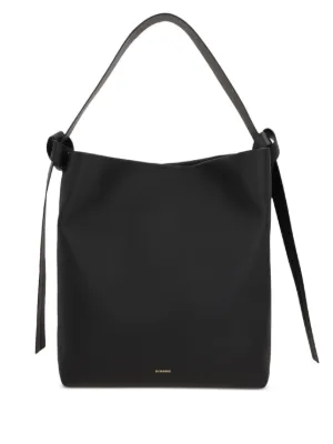 Jil Sander Linea レザーショルダーバッグ | ブラック | FARFETCH JP