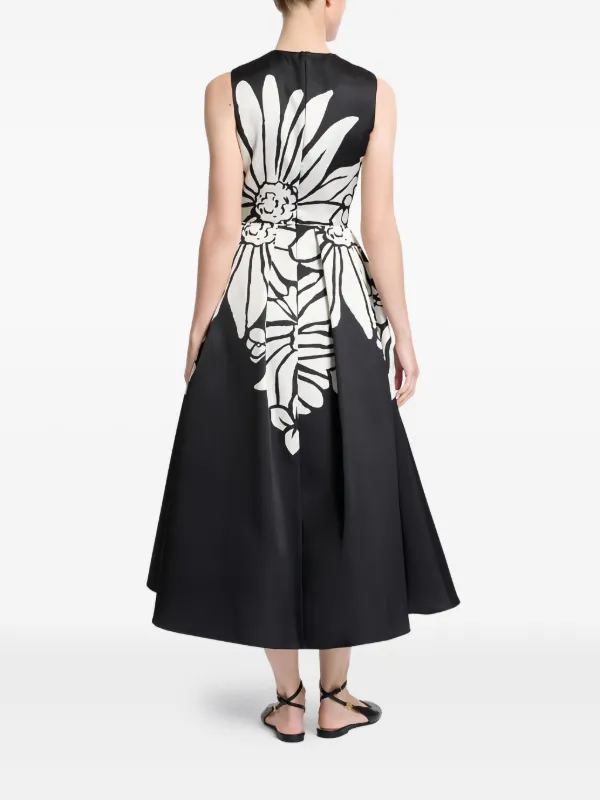 elie saab floral cocktail dress Elie Saab Floral-appliqu silk-blend midi dress Elie Saab