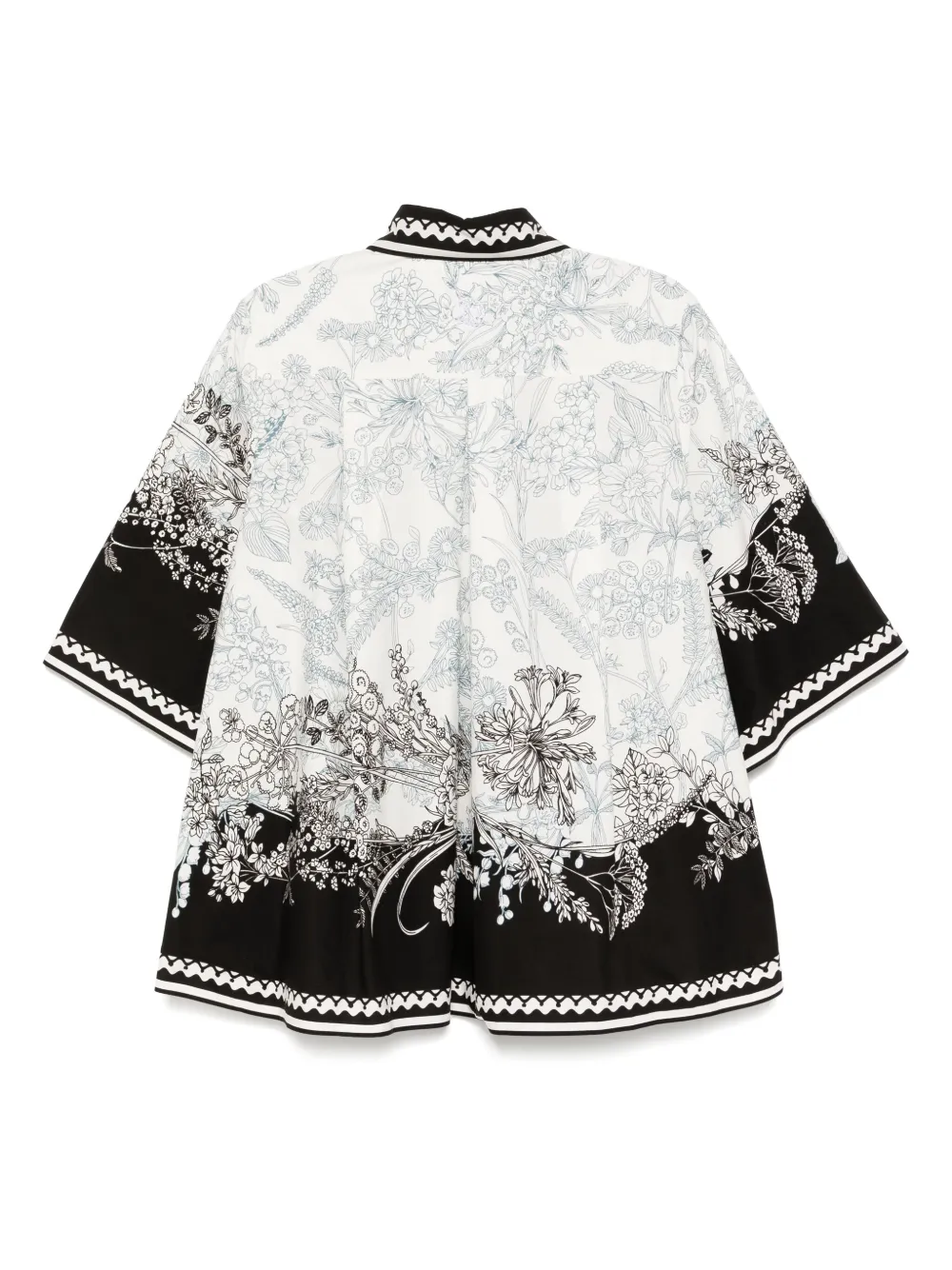 Elie Saab Katoenen blouse met print - Zwart