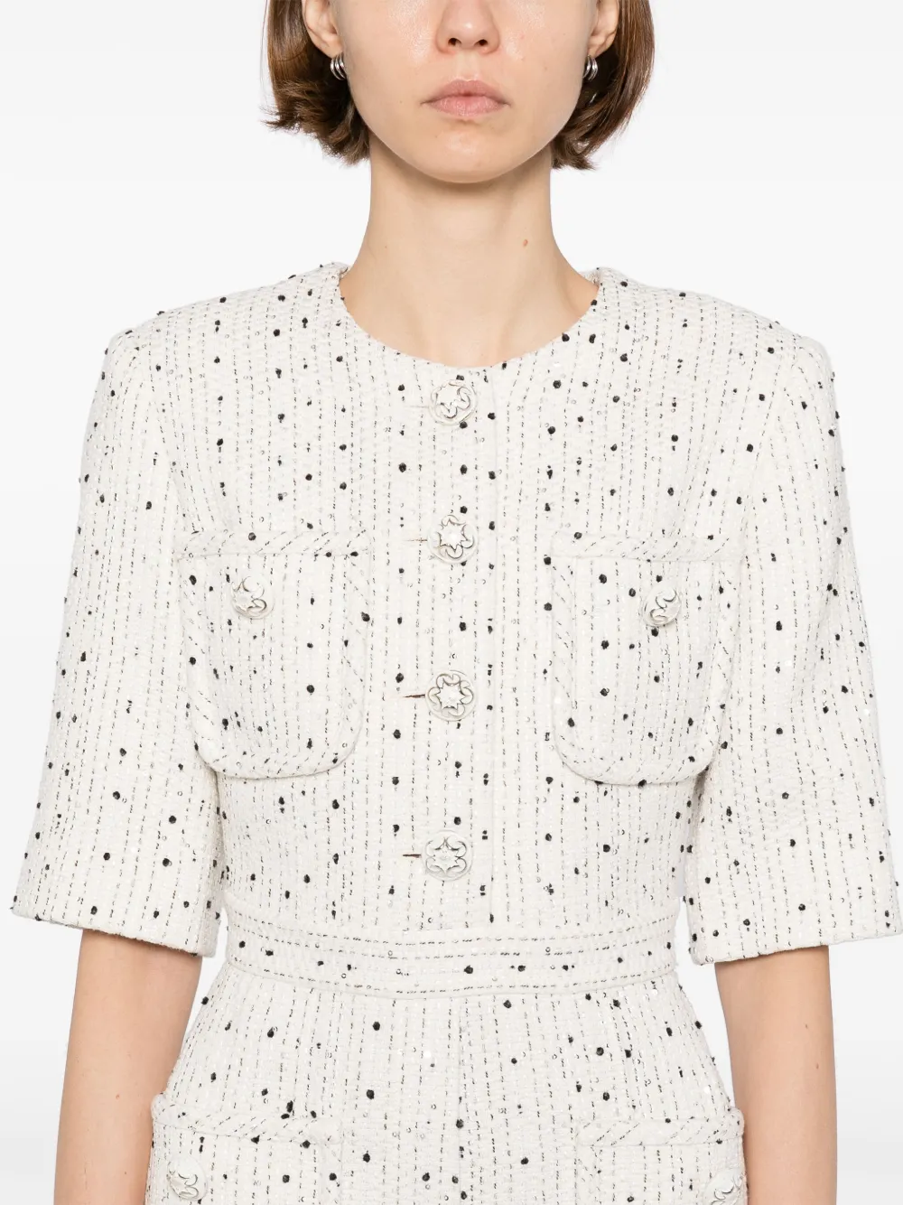 Elie Saab Tweed jumpsuit Wit