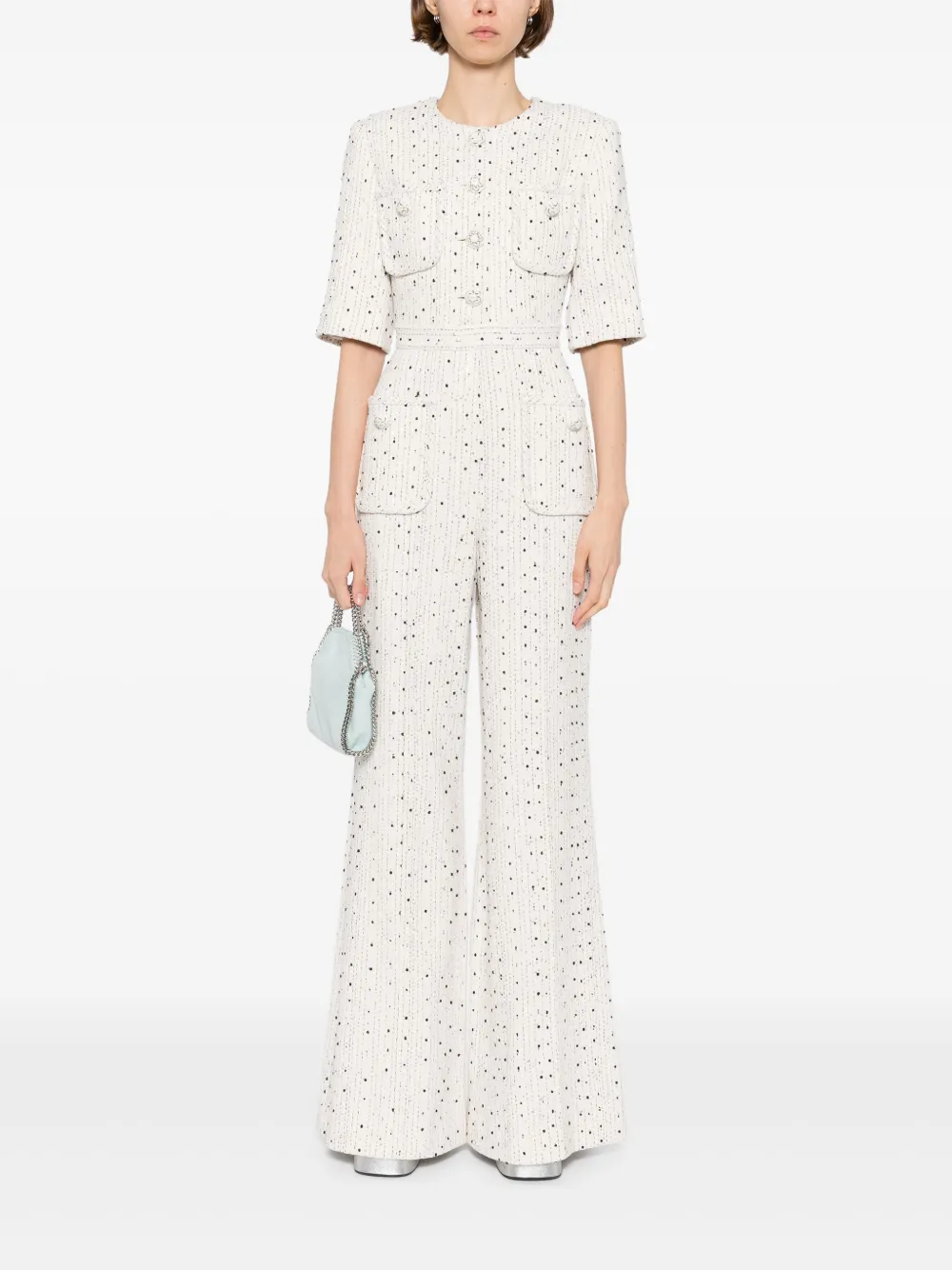 Elie Saab Tweed jumpsuit Wit