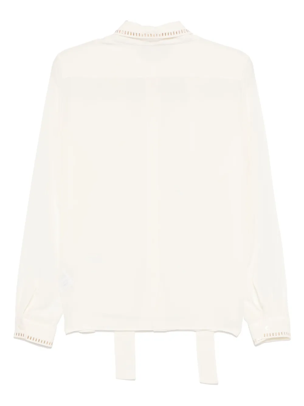 Elie Saab stud-embellished silk shirt - Wit