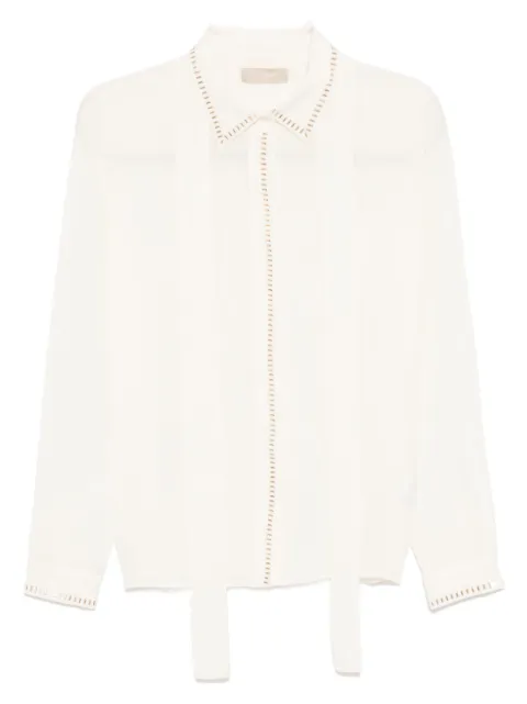 Elie Saab stud-embellished silk shirt