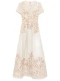 Elie Saab sequinned embroidered dress - White