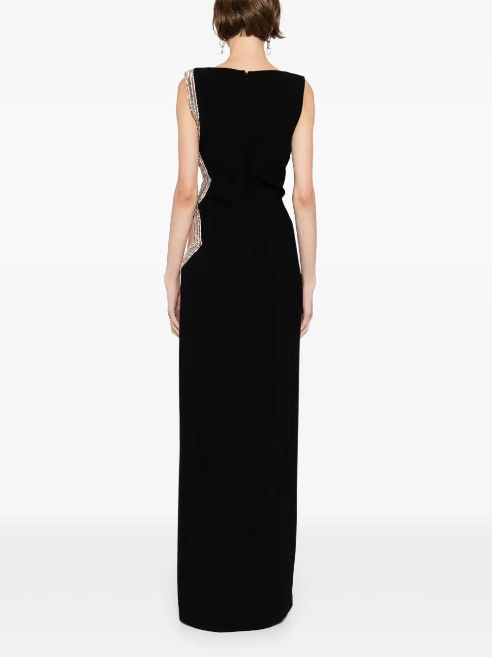Elie Saab Jurk verfraaid met kristallen Zwart
