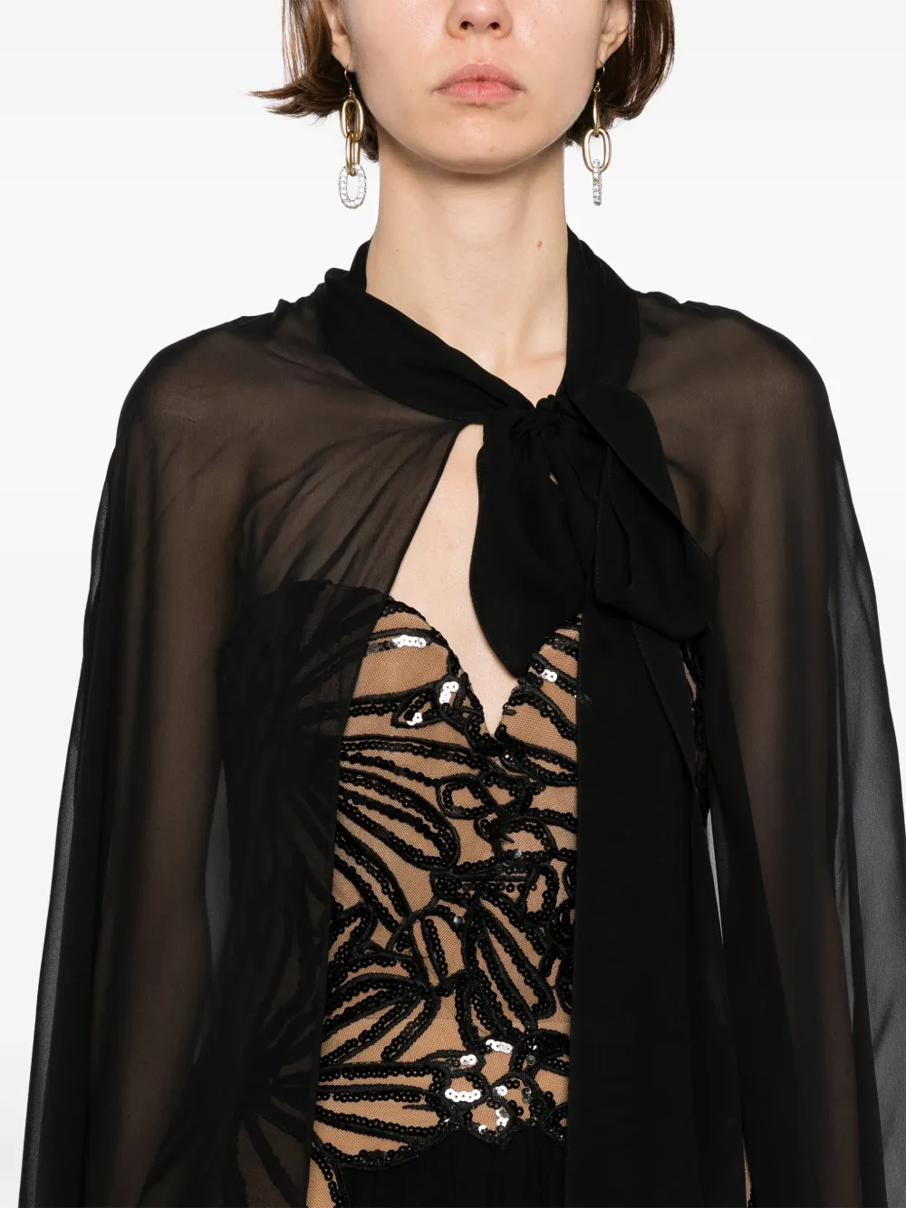 Elie Saab Jurk met pailletten Zwart
