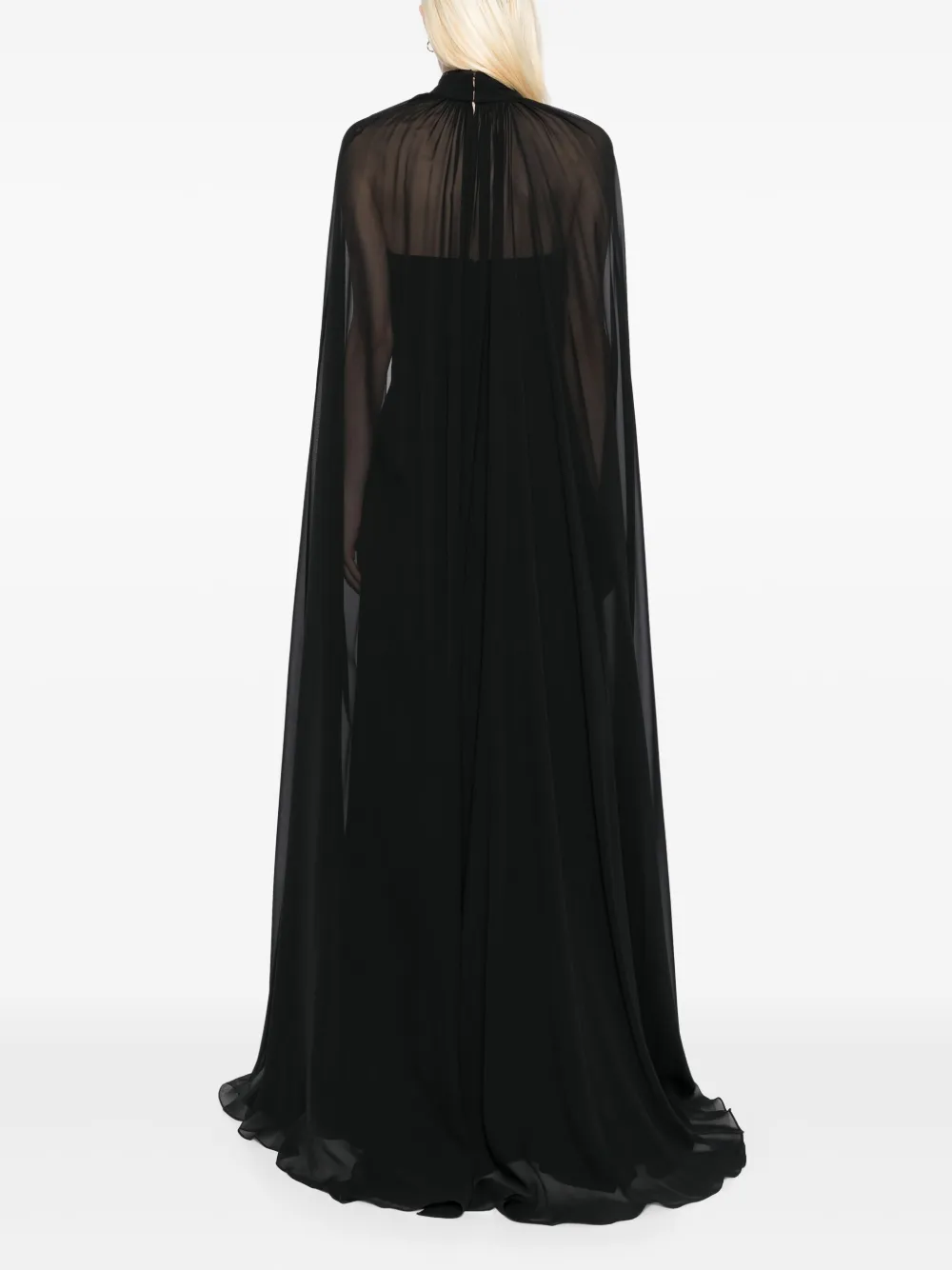Elie Saab Mela Verde avondjurk Zwart