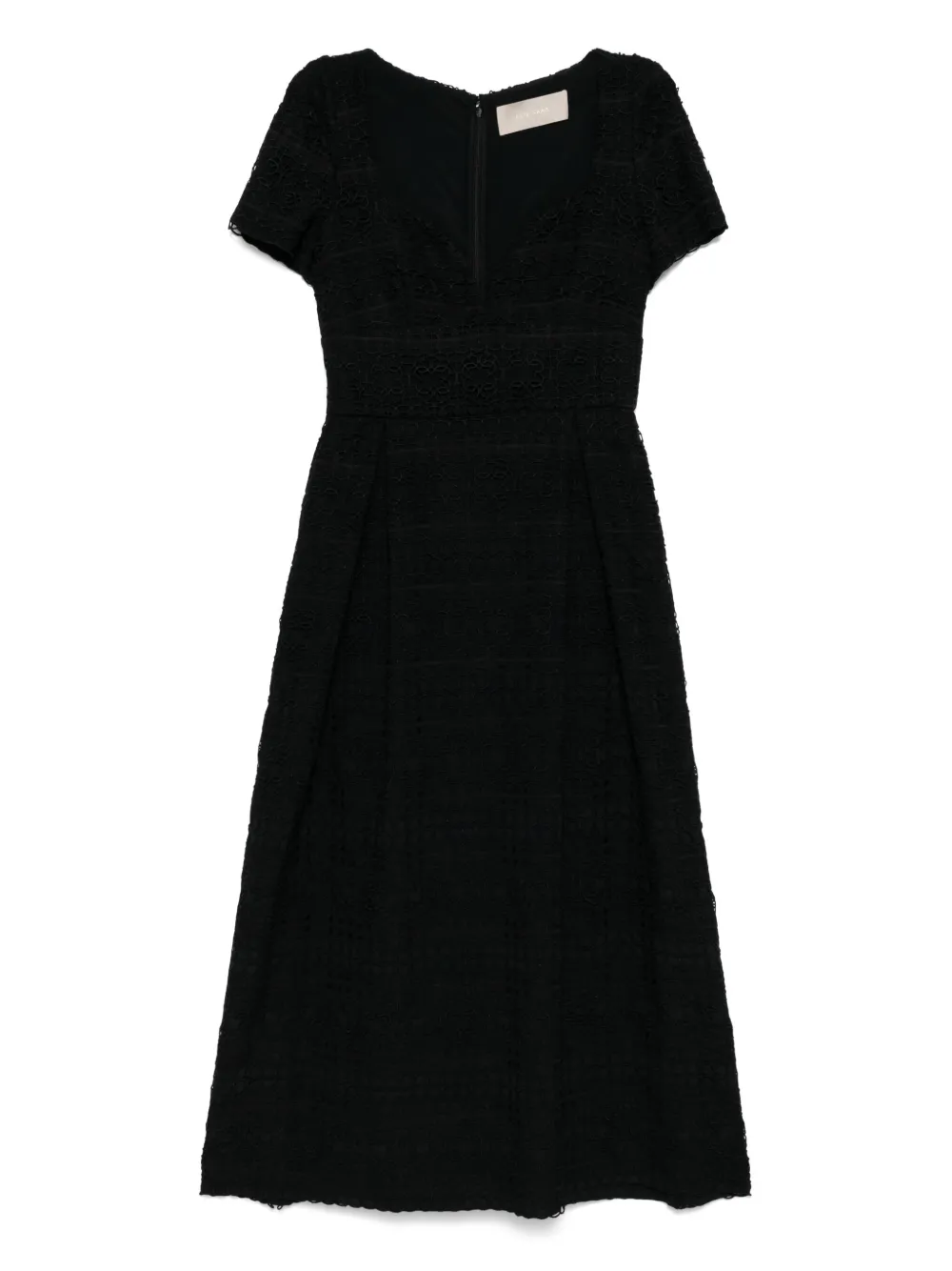 Elie Saab Macramé midi-jurk Zwart