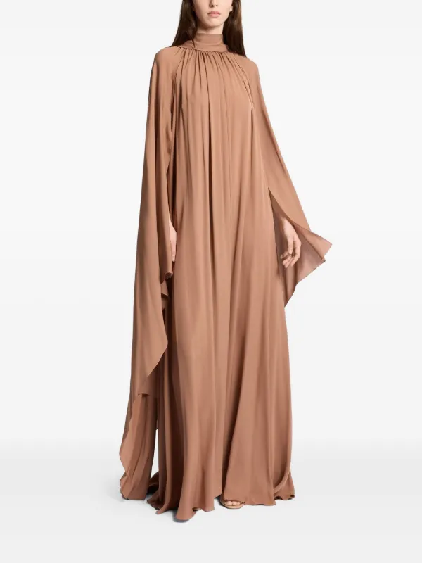 pleated cape high neck shift dress Ekaliy Women's Stand Collar Cloak Long Sleeve Cape A Line Dress Elegant Pleated Mini Evening Dress Black S at Amazon Women's Clothing store