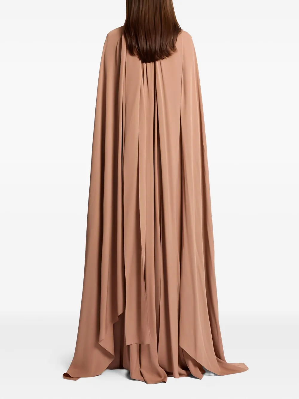 Elie Saab high-neck cape dress - TUSCAN TAN