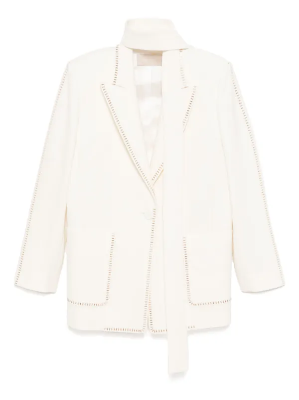 Elie Saab Stud-embellished Blazer in White
