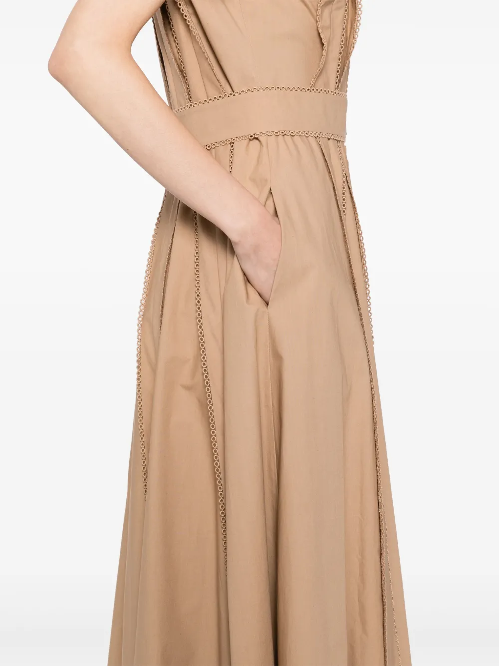 Elie Saab Mini-jurk van popeline Bruin