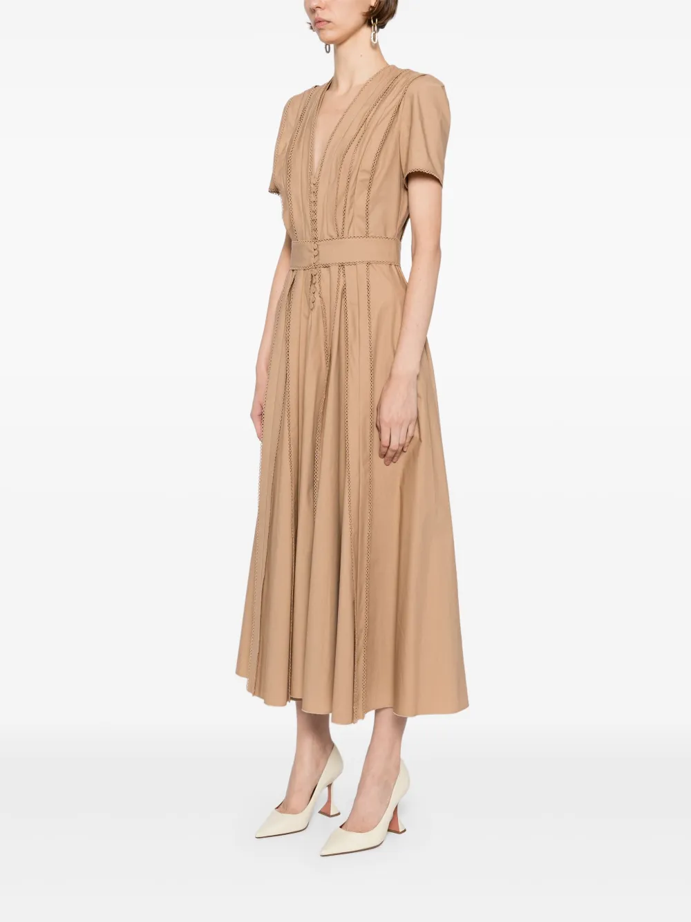 Elie Saab Mini-jurk van popeline Bruin