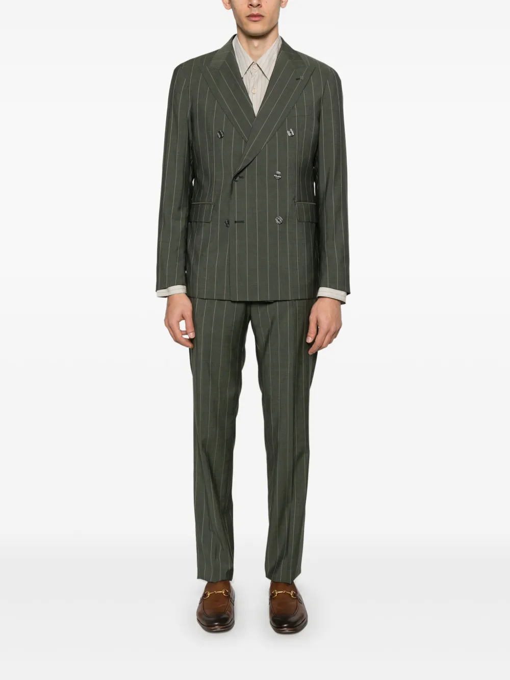 Tagliatore pinstriped suit - Groen