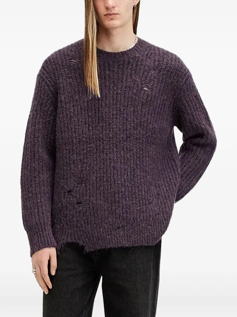 AllSaints Slane gerafelde trui Paars