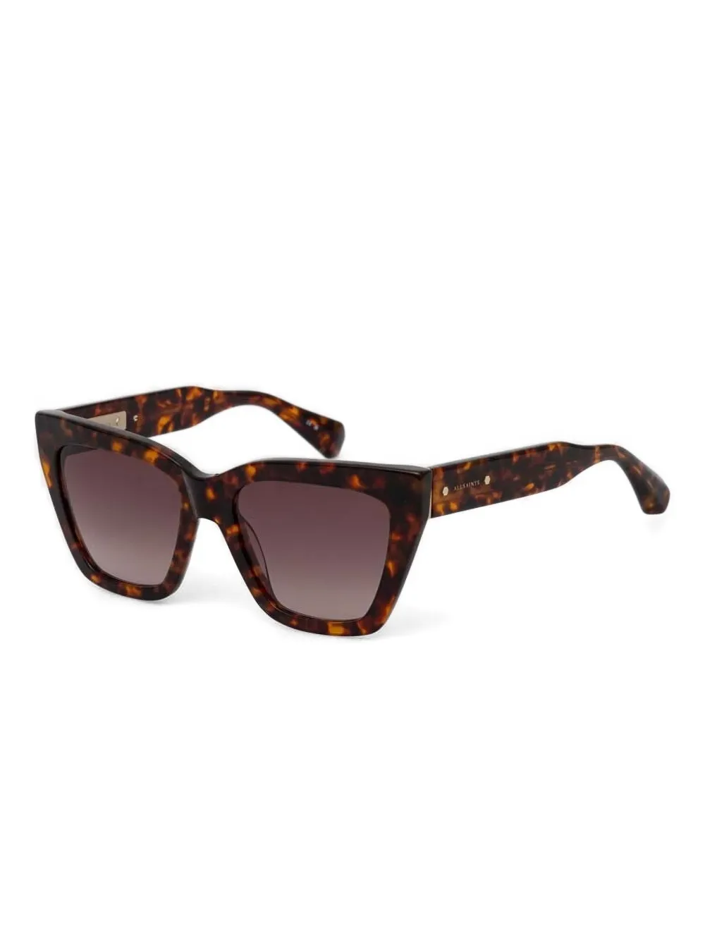 AllSaints Zonnebril met cat-eye montuur en schildpadschild design Bruin