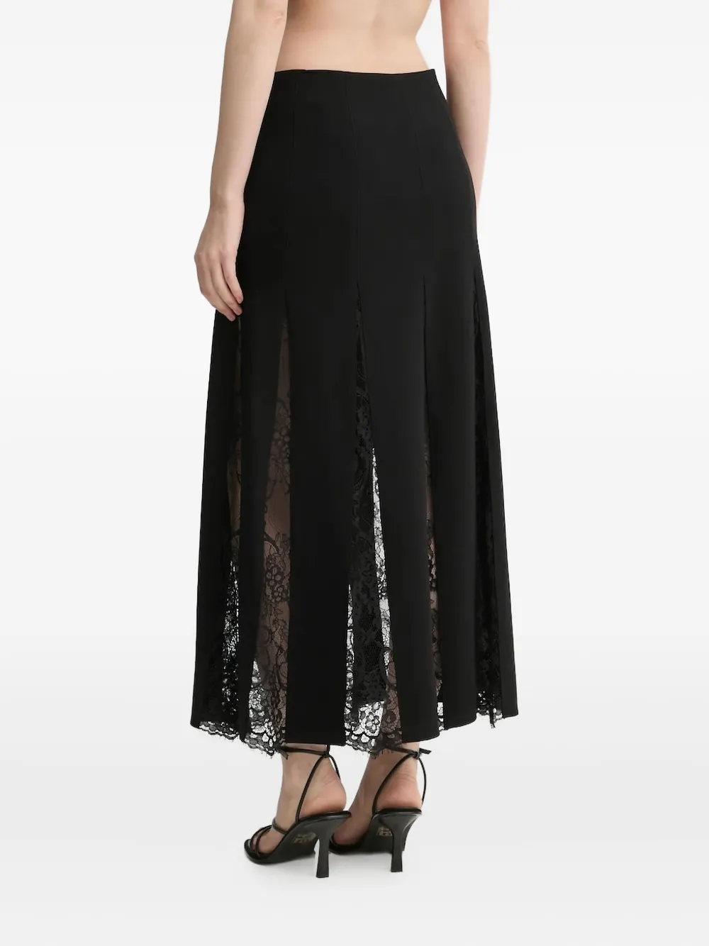 A.l.c Lace-insert Midi Skirt In Black