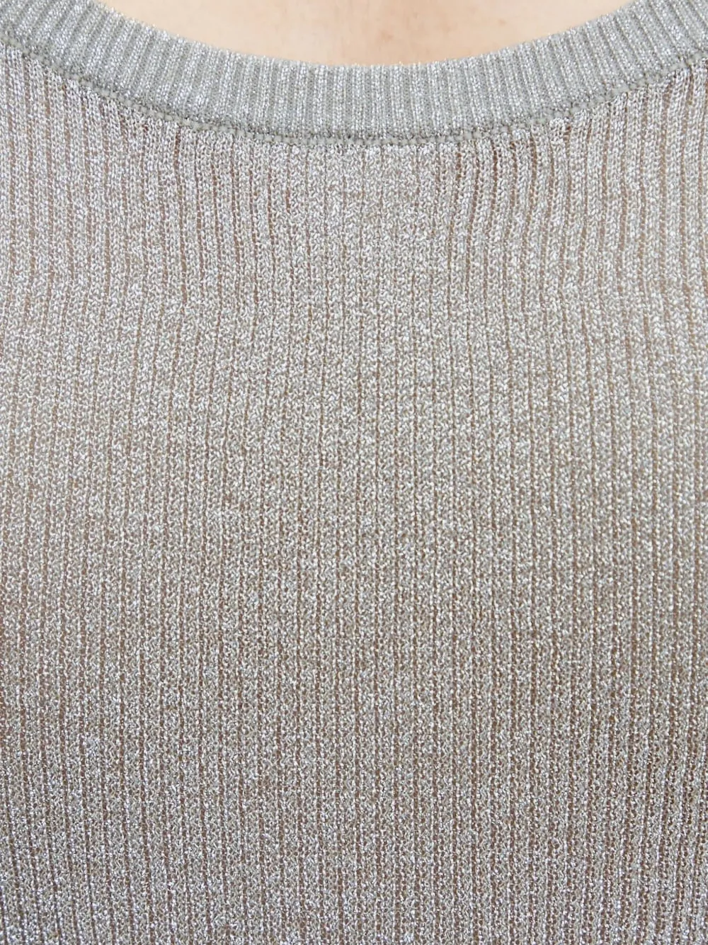 A.L.C. Metallic ribgebreide tanktop Beige