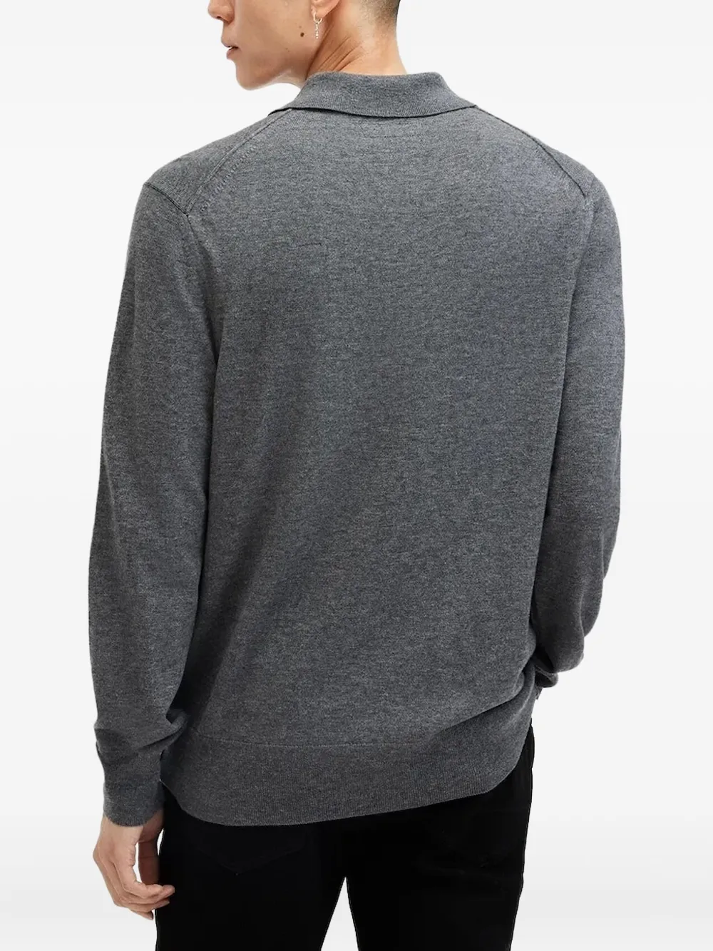 AllSaints long-sleeve polo shirt - Grijs