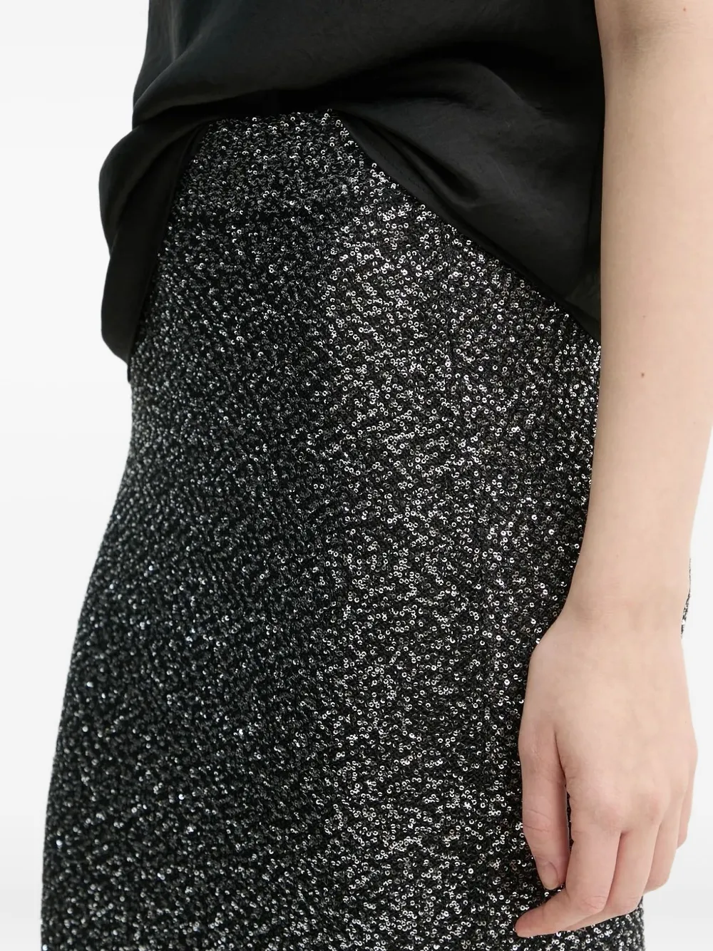 A.l.c Lurex-knit Midi Skirt In Gray