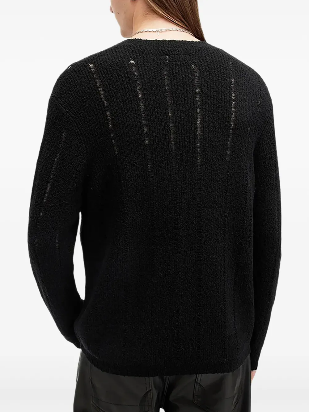 AllSaints Hadwin trui met textuur - Zwart