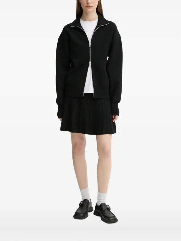 A.L.C. Zip-front Long-sleeve Cardigan in Black