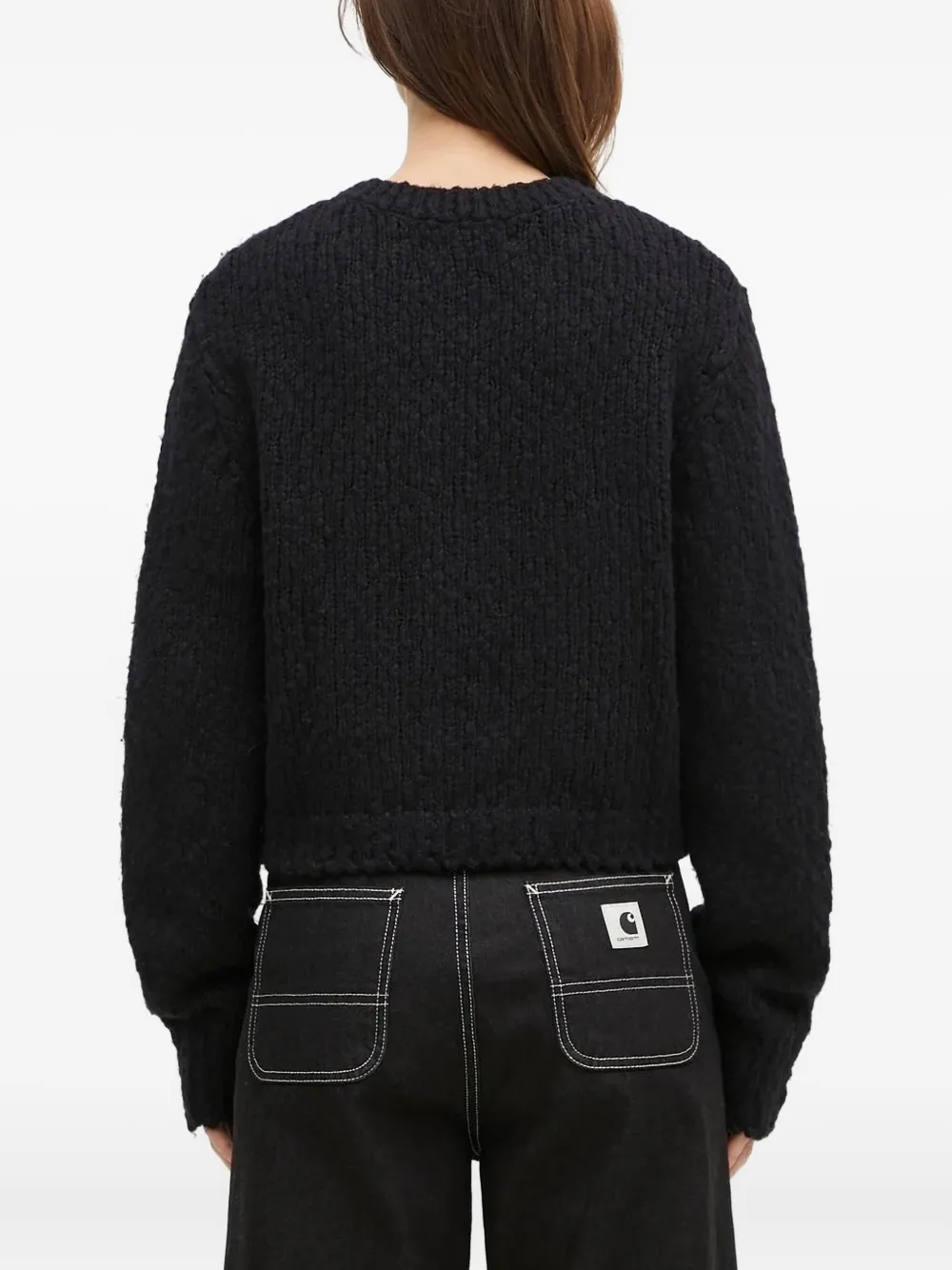Samsoe & Samsoe Sameryem Button-front Textured Cardigan In Black