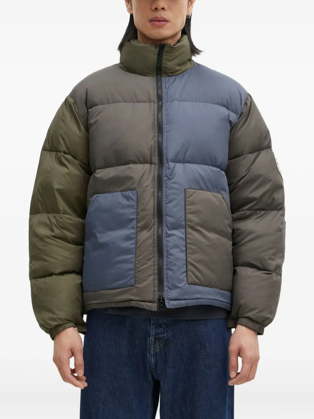 panelled puffer jacket