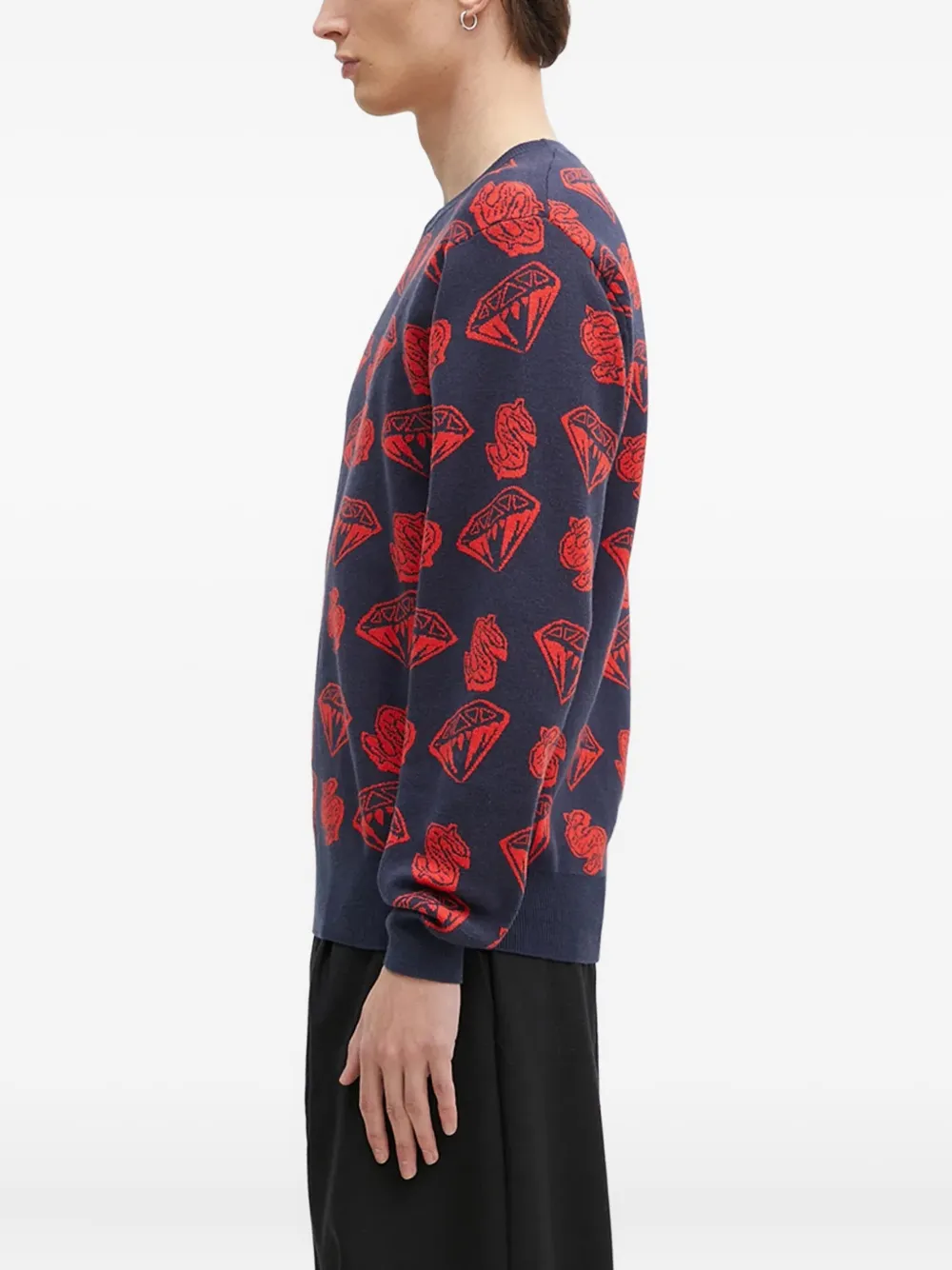 Billionaire Boys Club Trui met diamanten dollar intarsia Blauw