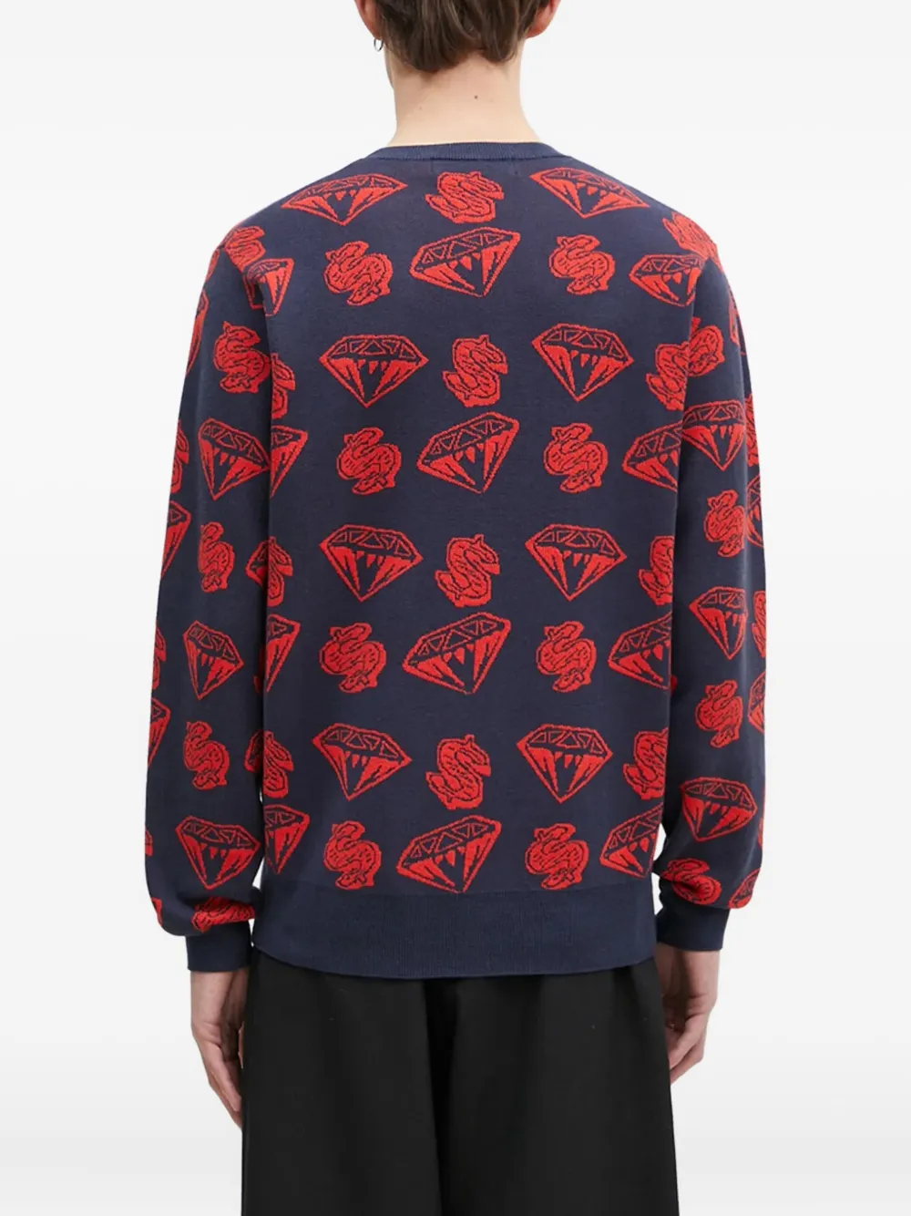 Billionaire Boys Club Trui met diamanten dollar intarsia Blauw